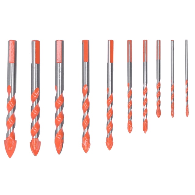 Juego de 10 brocas multifuncionales de 3/4/5/6/8/10/12/14/16 mm, brocas triangulares para madera