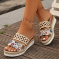 thumbnail image 5 of ATENAR Womens Sandals Slide Open Toe Women Sandals Summer Shoes Women Beige 9.5, 5 of 8