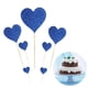 thumbnail image 2 of EeaseMX 7 tarjetas con forma de corazón brillante con palillos para decorar tartas, ideales para bodas, cumpleaños y fiestas (corazonado azul)., 2 of 7