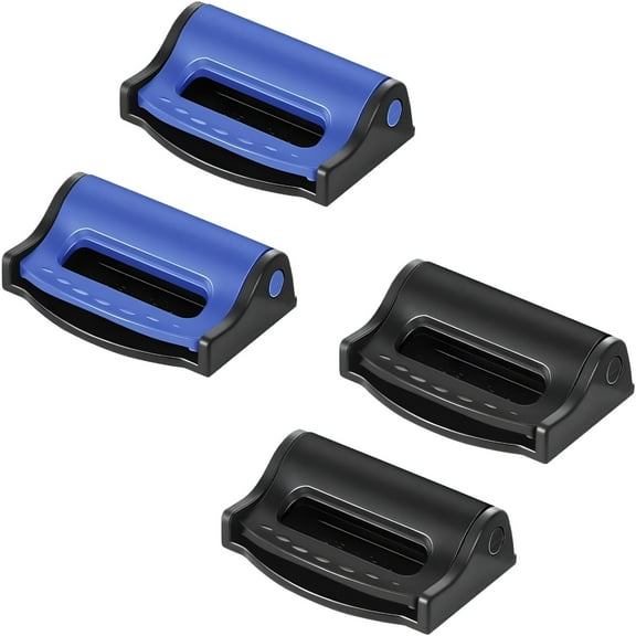 MELIVO 4 Pcs Seat Belt Clip PP Seat Belt Adjuster Anti-Corrosion Adjustable Seat Belt Blocker Seat Belt Block For Car Auto Adult Child-Blue/Black