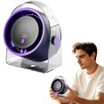 thumbnail image 3 of Bladeless Mini Desk Fan, Adjustable Angle Personal Table Cooling Fan, USB Powered Circulation Fan, LED Ambient Light Desktop Fan, Small Air Cooler, Compact Transparent Frame Tabletop Fan, 3 of 6