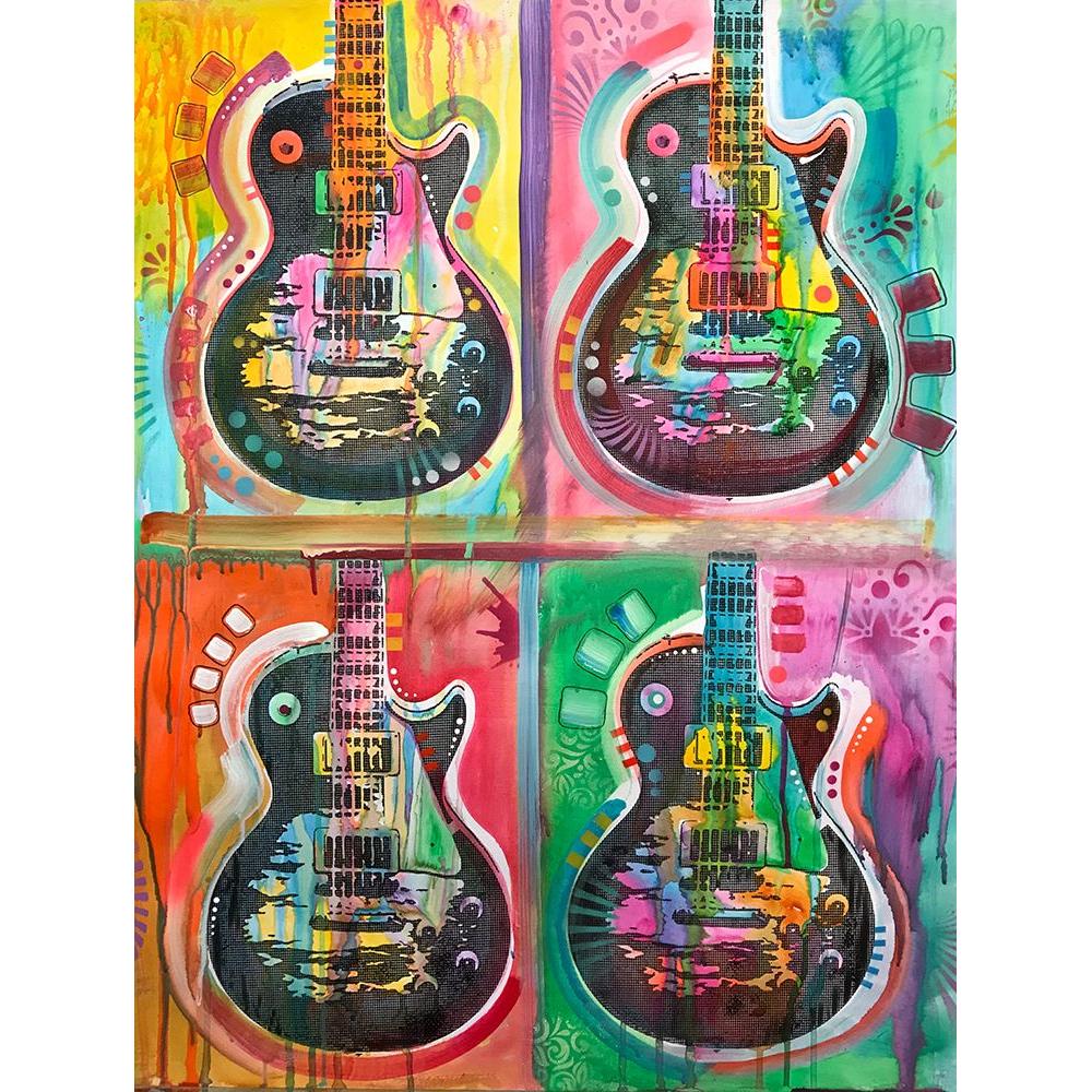 Dean Russo Collection 12x14 Black Modern Framed Museum Art Print Titled - Les Paul 4UP