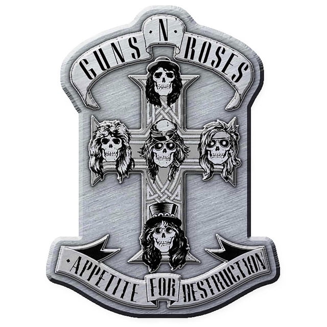 Guns N Roses - Insignia Diseño Relleno Appetite de Esmaltada (Plateado)