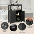 thumbnail image 5 of Giantex Bathroom Storage Cabinet, Floor Storage Organizer w/3-Level Adjustable Shelf, Modern Storage Unit, Black, 5 of 9