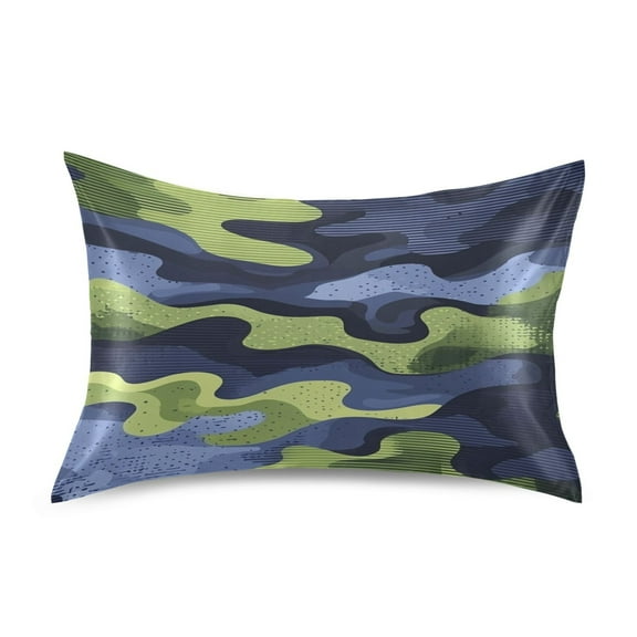 Camouflage Pattern Satin Pillowcase 20''x26'' Double-Sided Print Soft Wrinkle Resistant