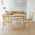 thumbnail image 5 of Livinia Aslan 59" Large Wooden Dining Table/Mid Century Modern Malaysian Oak Kitchen Table (Natural-Oak), 5 of 8