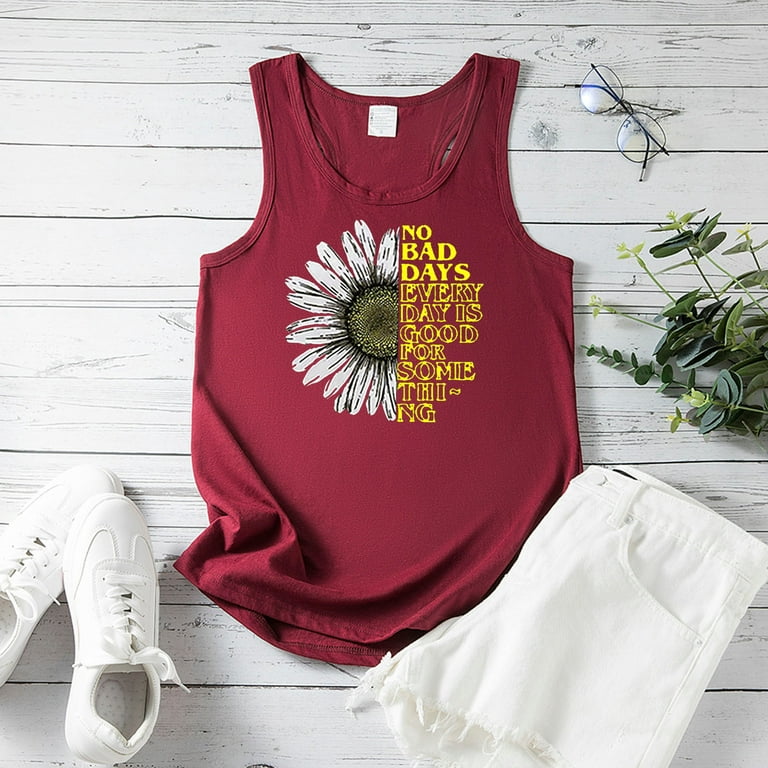 EHQJNJ Womens Tank Tops with Built in Bra Cropped Women Sleeveless Summer  Tops Tank Top Cute Flower Bouquet Graphic Casual Vacation Shirt Top Plus