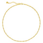 Valloey Rover 18k Gold Vacuum Plated Dainty Cut Flat Ball Chain Choker Necklace Jewelry Gift for Women