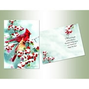 Performing Arts Full Color Inside Cardinals Berries 2 Stationery Paper, 52417-18