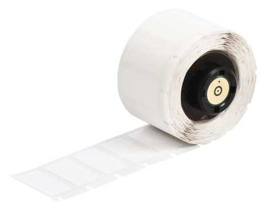 Brady PTL-21-498 TLS 2200 And TLS PC Link 2.5 Height White Color Label 1 Width B-498 Repositionable Vinyl Cloth 100 Per Roll