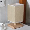 thumbnail image 2 of BELUPAI Square Fabric Bedroom Bedside Lamp Creative Simple Personality Small Night Light Dimming Remote Control Table Lamp, 2 of 14