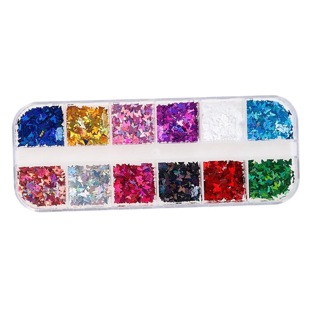12 Colores Paillette Foils Flakes Decoración de Uñas Sunnimix DIY Nail Art Glitter Lentejuela