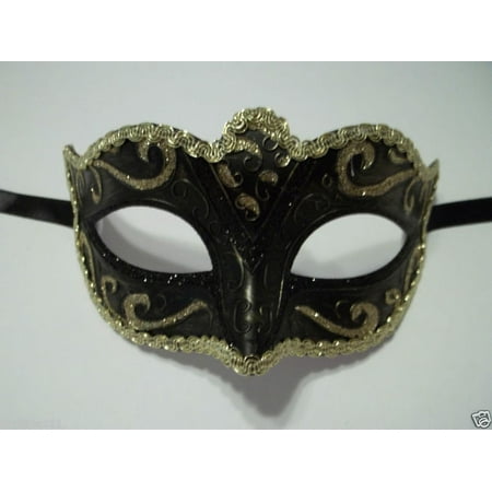 Black Gold Small Child Teen Ornate Masquerade Mardi Gras Costume Mask Prom Dance