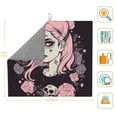 thumbnail image 3 of ZICANCN Dish Drying Mat for Kitchen Countertop, Skeleton Pink Hair Girl Drainer Mats with Non-slip Rubber Backed, Super Absorbent Easy Clean Rack Pad,\r\n16x18 Inches, 3 of 9
