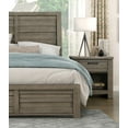 thumbnail image 2 of 5pc Bold Bedroom Set Queen Bed Two Nightstands Dresser Mirror Set Gray Finish Rustic Style Wooden Bedroom Furniture, 2 of 7