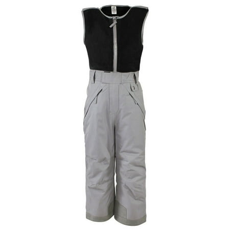 Hudson Baby Unisex Snow Bib Overalls with Fleece Top, Solid Charcoal, 2 Toddler