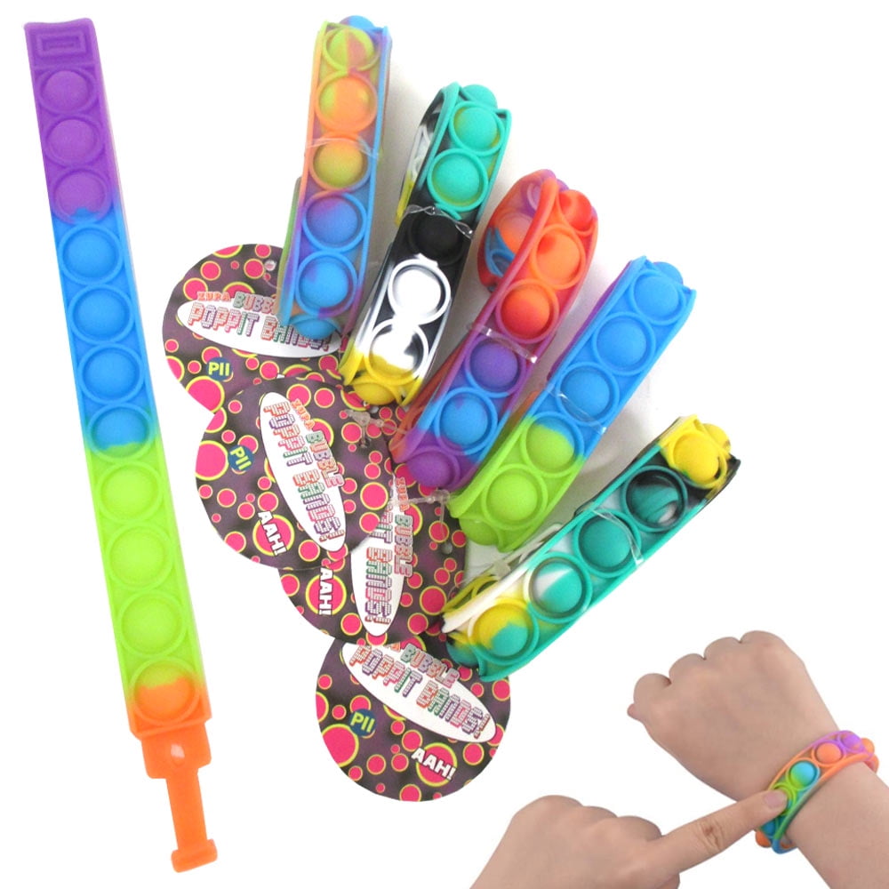 1pcs, Purple Sensory Bracelet Toy Stress Relief Wristband Wearable Hand Finger Press Silicone Bracelet Toy