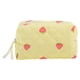 thumbnail image 1 of Bolsa de Maquillaje Cuadrada de Rayas de Fresa Acolchada Única para Viajes de Poliéster Amarillo, 1 of 6