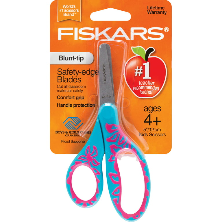 Fiskars 5 Kids Scissors - Blunt Tip - New SoftGrip (2 pattern & 4