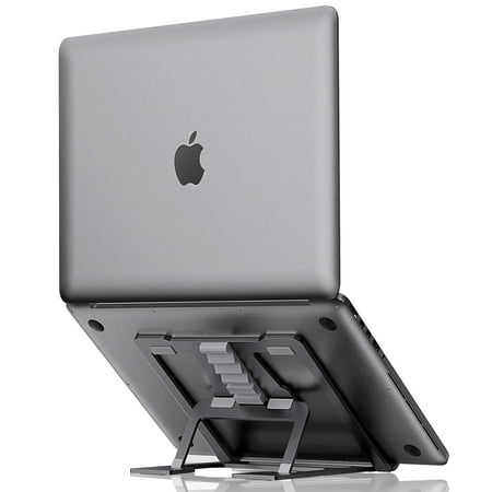 ELV Adjustable Laptop Stand, Compatible with Apple Mac MacBook Pro/Air 10 to 15.6 Inch Notebook, Antislip Anti-Scratch Aluminum Ventilated Portable Ergonomic Desktop Holder Riser for Office Desk