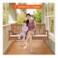 thumbnail image 6 of 2-Person Porch Swing, Wood Bench with Cushion - Outdoor Hanging Swing for Patio, Backyard, Garden - 800lbs Capacity, 6 of 9