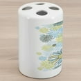 thumbnail image 1 of Turquoise Ceramic Toothbrush Holder, Chamomiles Flower Blossom Wildflower Blooms Summer Illustration, Decorative Versatile Countertop for Bathroom, 4.5" X 2.7", Pale Green Dark Green, by Ambesonne, 1 of 4