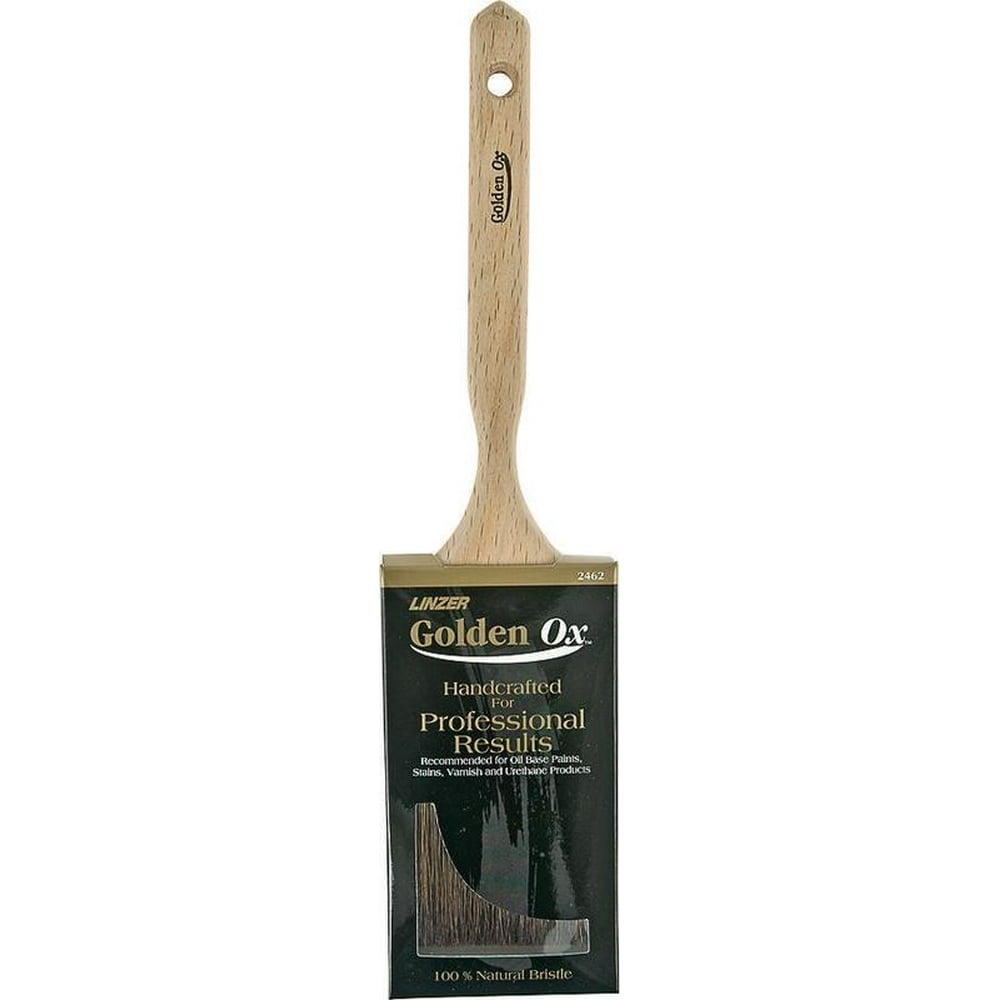 Golden Ox Flat Sash Paint Brush, 2 in, Chiseled Very Fine China Gold