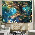 thumbnail image 4 of Gojian Fantasy Forest Tree Butterfly Wall Hanging, Fairy Magical Enchanted Jungle Waterfall Mushroom Tapestry for Bedroom Living Room, 4 of 6