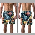 thumbnail image 3 of luoweisi Men's Beach Shorts Quick Dry Swim Trunks with Mesh Lining Cartoon Dinosaur S, 3 of 5