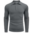 thumbnail image 6 of COOFANDY Mens Knit Polo Shirts Long Sleeve Casual Polo Sweaters Shirt Waffle Textured Collared Sweater, 6 of 7