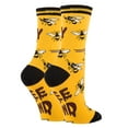 thumbnail image 2 of OoohYeah Women's Funny Crew Socks, Good Vibes Novelty Cotton Socks, Bee Kind, 2 of 2