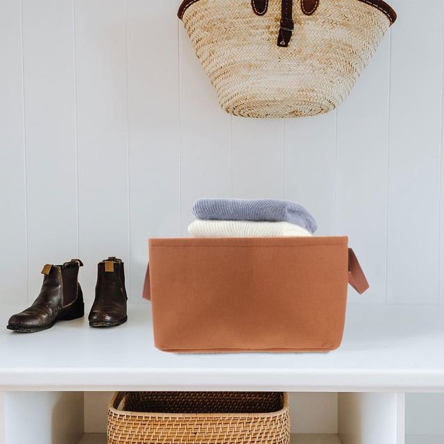 unbranded 1Ud Decorativo De Fieltro Marrón Para Almacenamiento Y Organización