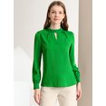 thumbnail image 3 of Dde San Patricio profesional Blusas de gade manlarcon cuello alto elegante pamujer  verde-1 L, 3 of 6