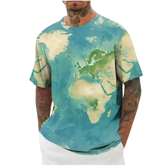 Summer Tops for Men 2025, Mens Tops Dressy Casual Fashion Summer Blouses for Men Lace Plus Size Shirts for Curvy Men Athletic Tops Men Cropped Drop Shoulder Longline
