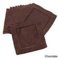 thumbnail image 5 of Saro Lifestyle Hemstitched Linen Blend Cocktail Napkins (Set of 12) Indigo, 5 of 5