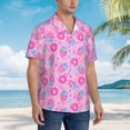 thumbnail image 4 of Haiem Donuts Printed Hawaiian Shirt for Men - Men’s Casual Beach Summer Shirts - Stretch Fabric with Modern Fit-Large, 4 of 7