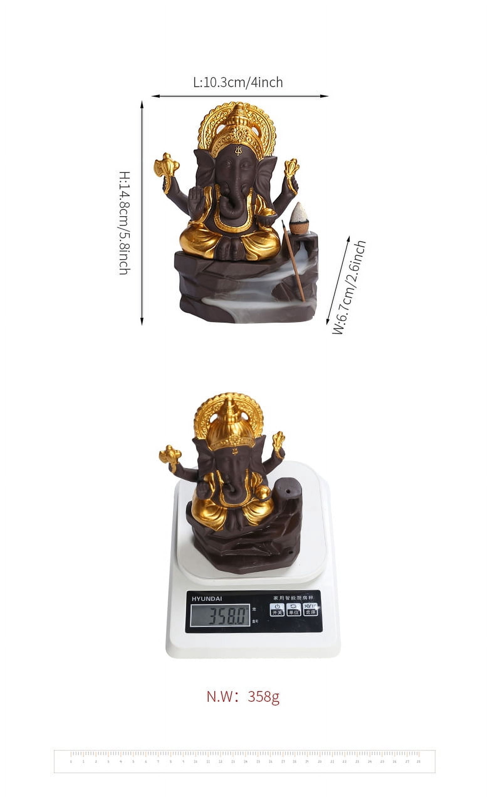 Creative Indian Elephant God Incense Burner Zen Buddha Incense Holder Smoke Waterfall Aromatherapy Censer Stove for Home Decorative