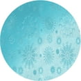 thumbnail image 1 of Ahgly Company Indoor Round Patterned Bright Turquoise Blue Area Rugs, 6' Round, 1 of 1