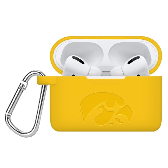 Iowa Hawkeyes Engraved Silicone Case Cover Compatible with Apple AirPods Pro 1 & 2 (Yellow) by Affinity Bands