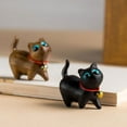 Clearance! Cat Sculpture Wood Cat Figurine Miniature Small 2 Kitten