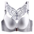 thumbnail image 1 of JUNWELL Women‘s Sexy Plus Size Wire Free Bra Solid ColorPush Up Front Close Butterfly Backless Breathable Lingerie, 1 of 5