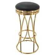 Brage Living Tribeca Gold and Leatherette Backless Barstool
