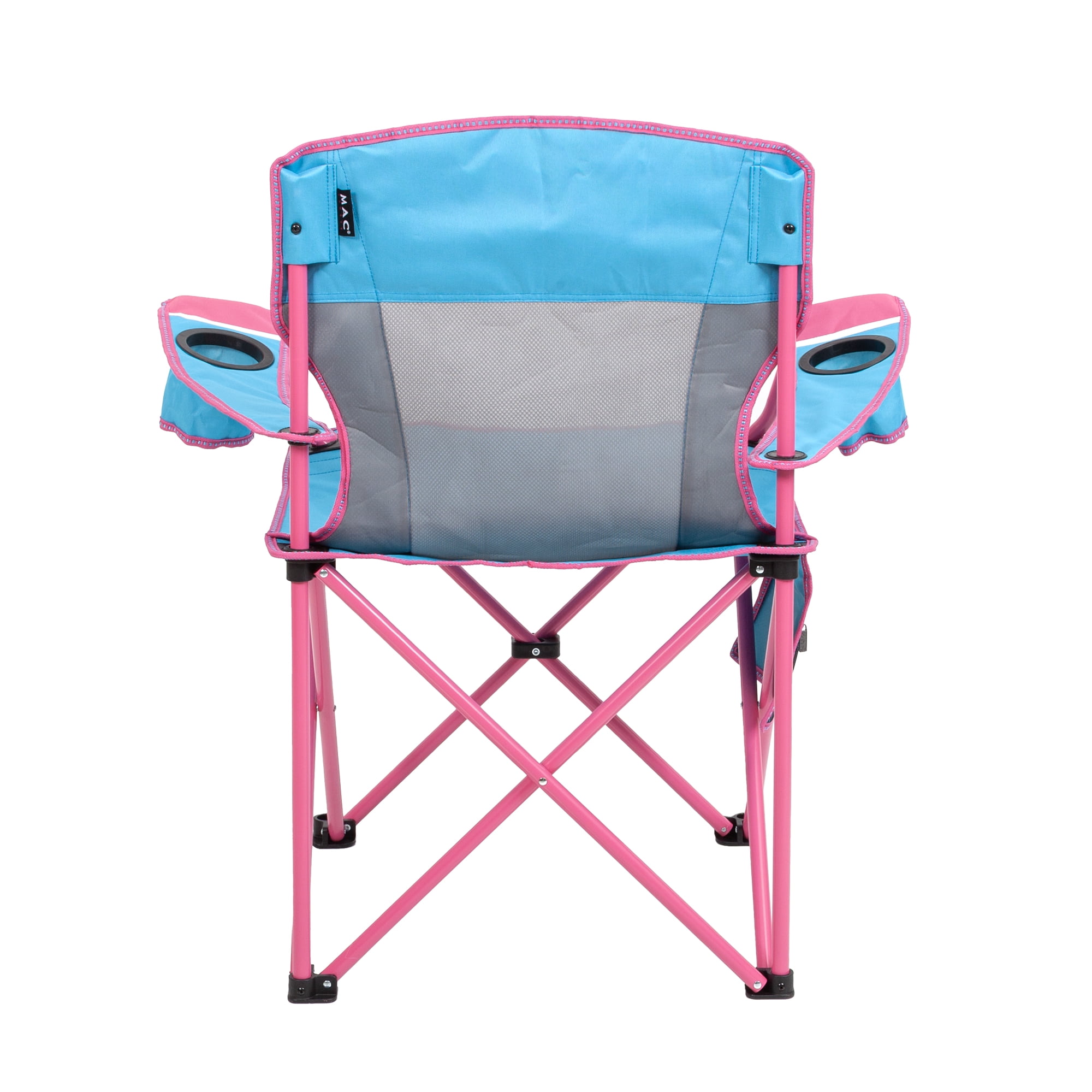 Macsports Oversized Armchair with Cupholders, Blue with Pink Accents and Frame