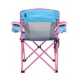 thumbnail image 2 of Macsports Oversized Armchair with Cupholders, Blue with Pink Accents and Frame, 2 of 10