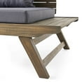thumbnail image 6 of Sudbury Outdoor Outdoor Acacia Wood Loveseat and Coffee Table Set with Cushions, Gray/Dark Gray, 6 of 13