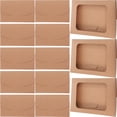 thumbnail image 2 of 50 cajas de papel kraft con ventana transparente para tarjetas de felicitación, sobres, cajas rectangulares de papel kraft marrón para postales, correo, facturas, invitaciones, 2 of 7