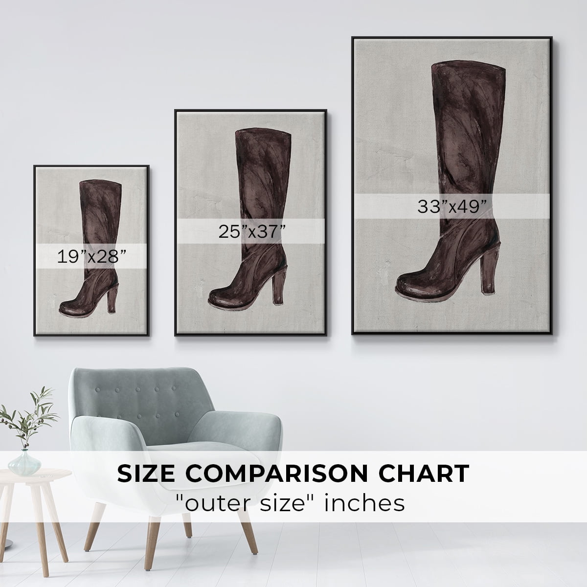 The Shoe Fits III V1 Framed Premium Gallery Wrapped Canvas - Ready to Hang - 25 x 37 - Black Floating Frame