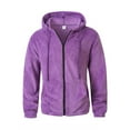 thumbnail image 6 of KHONTS Men's Casual Lightweight Sherpa Jackets Full Zip Warm Fuzzy Windproof Winter Hooded Sweatshirts Work Coats with Pockets Purple XL, 6 of 8