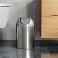 Umbra 2.5 gal Mezzo Plastic Swing Top Lid Bathroom Trash Can, Silver