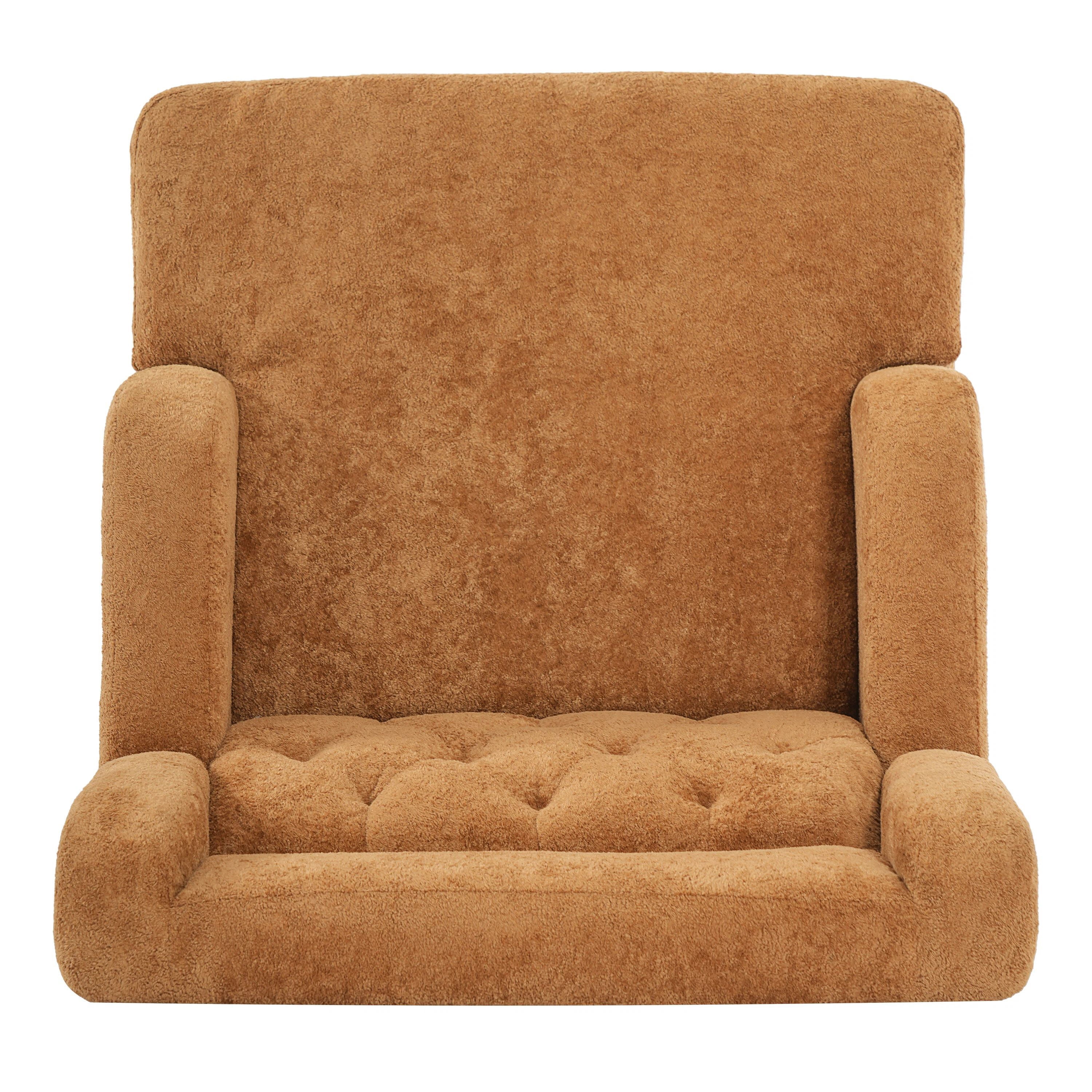Euroco Modern Accent Chair,Upholstered Armchair with Solid Wood Frame,Comfy Reading Chair,Living Room Chair for Bedroom, Guest Room,Orange